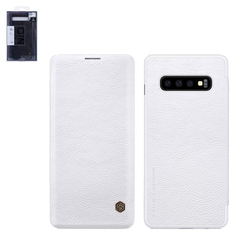Чехол Nillkin Qin leather case для Samsung G975 Galaxy S10 Plus, белый, книжка, пластик, PU кожа, #6902048171565