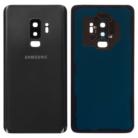 Задня панель корпуса для Samsung G965F Galaxy S9 Plus, чорна, повна, із склом камери, Original PRC , midnight black