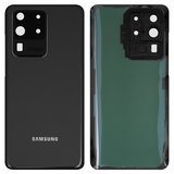 Задня панель корпуса для Samsung G988 Galaxy S20 Ultra, сіра, із склом камери, cosmic grey