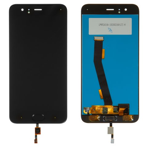 Дисплей для Xiaomi Mi 6, чорний, без рамки, Оригінал переклеєне скло , зі сканером відбитків пальців Touch ID , MCE16