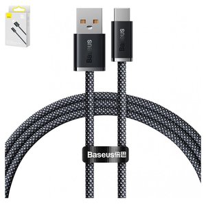 USB кабель Baseus Dynamic Series, USB тип C, USB тип A, 100 см, 100 Вт, серый, в нейлоновой оплетке, #CALD000616