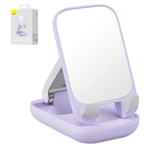 Тримач Baseus Seashell Series, фіолетовий, пластик, з дзеркалом, #B10551501511 00