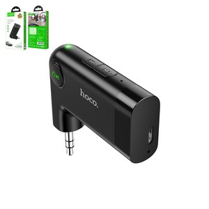 FM трансмітер Hoco E53, чорний, з кнопкою, TRS 3.5 мм, micro USB тип B, #6931474729750