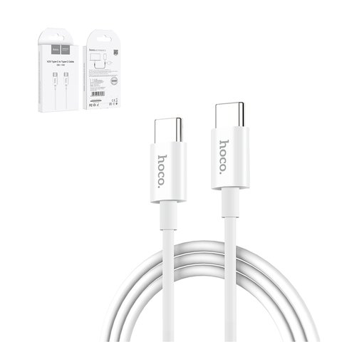 USB кабель Hoco X23 Type C to Type C, USB тип C, 100 см, 3 A, белый, #6957531072898