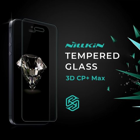 Tempered Glass Screen Protector Nillkin 3D CP+ Max compatible with Samsung G960 Galaxy S9, 0,33 mm 9H, Full Screen, Anti Fingertip, black, This glass covers the screen completely.  #6902048153554