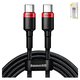 USB Cable Baseus Cafule, (2xUSB type-C, 200 cm, 100 W, 5 A, red, black) #CATKLF-AL91