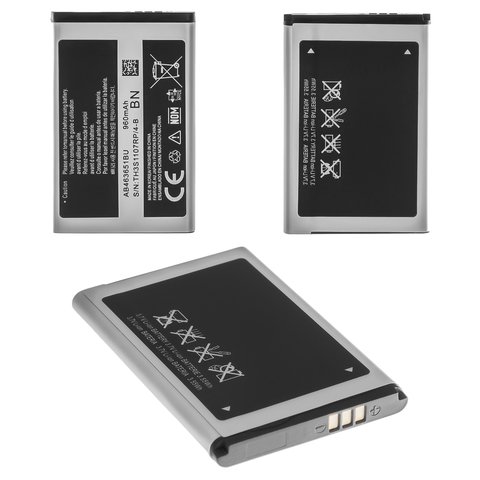 Batería AB463651BU puede usarse con Samsung S5560, Li ion, 3.7 V, 960 mAh, High Copy, sin logotipo