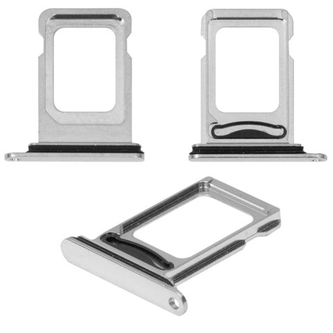 SIM Card Holder compatible with iPhone 11 Pro Max, silver, double SIM, matte silver 