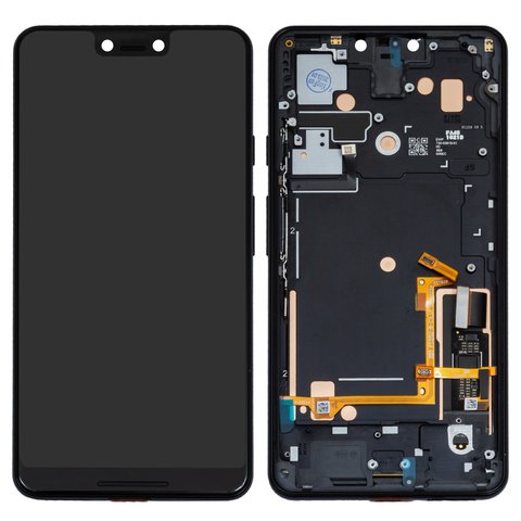 LCD compatible with Google Pixel 3 XL, black, with frame, Original PRC  