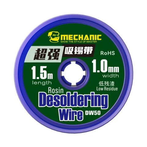 Лента оплетка Mechanic DW50 1015 , ш. 1,0 мм, Д  1,5 м