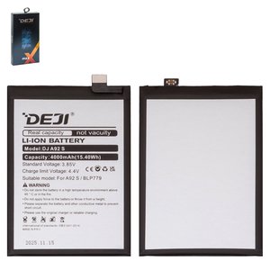 Battery Deji BLP779 compatible with Oppo A92s, A93 4G, F17 Pro, Reno 4 F, Reno 4 Z 5G, Reno4 Lite, Reno5 5G, Li ion, 3.85 V, 4000 mAh 