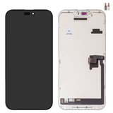 Pantalla LCD puede usarse con iPhone 16 Pro Max, negro, con marco, HC, sin microchip, (AMOLED), GX OEM soft, 120Hz