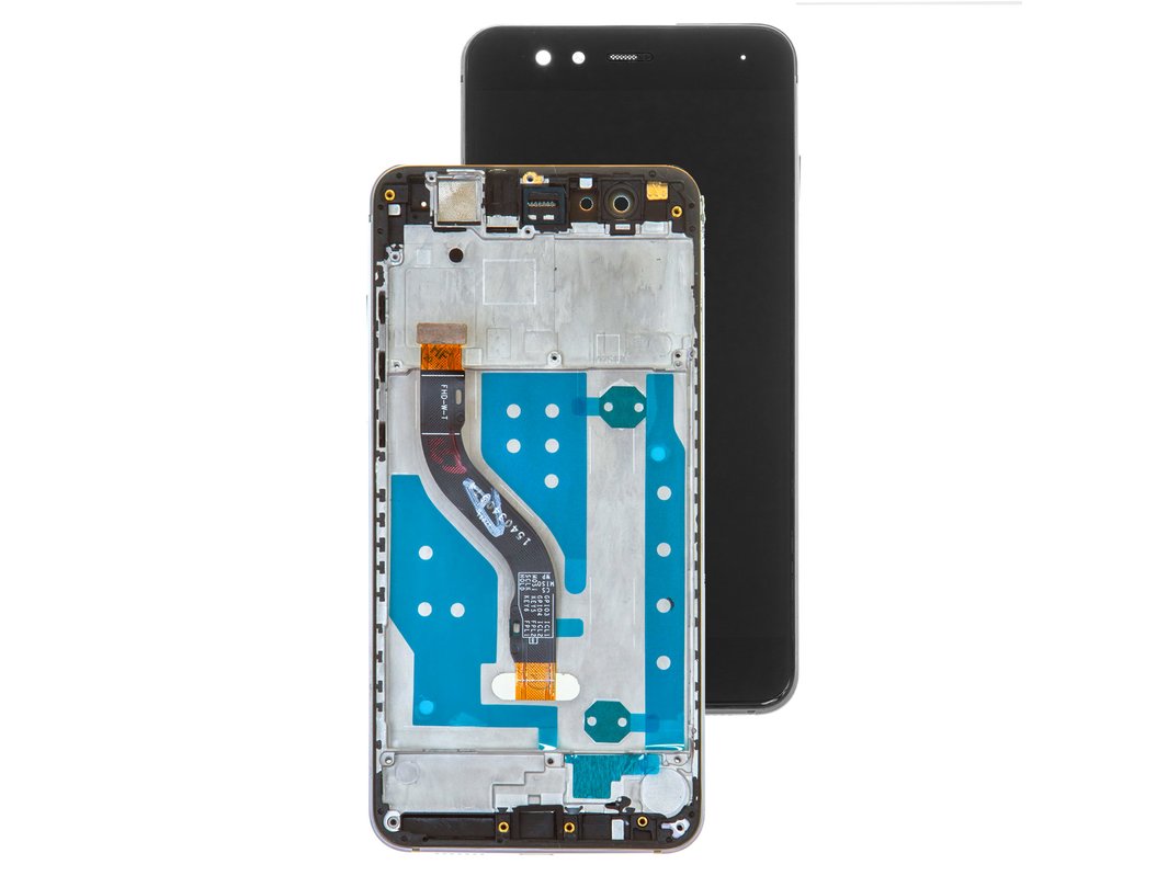 LCD compatible with Huawei P10 Lite, (black, with frame, High Copy, WAS-L21/ WAS-LX1/WAS-LX1A) - GsmServer