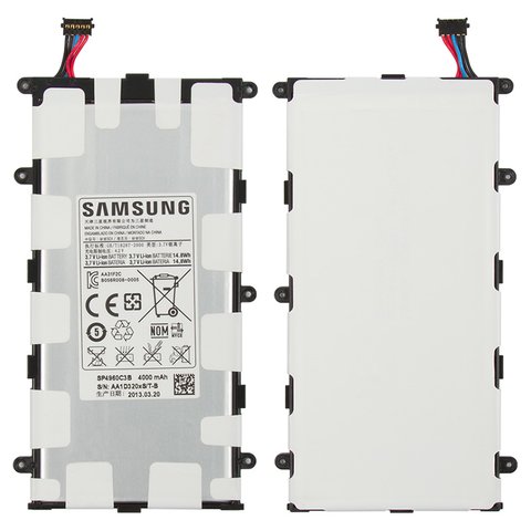 Battery SP4960C3B compatible with Samsung P3100 Galaxy Tab2 , Li ion, 3.7 V, 4000 mAh, Original PRC #GH43 03615A