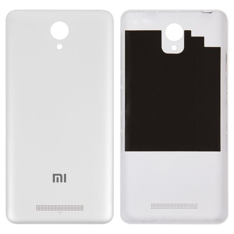 Housing Back Cover compatible with Xiaomi Redmi Note 2, white, with side button, 2015051 