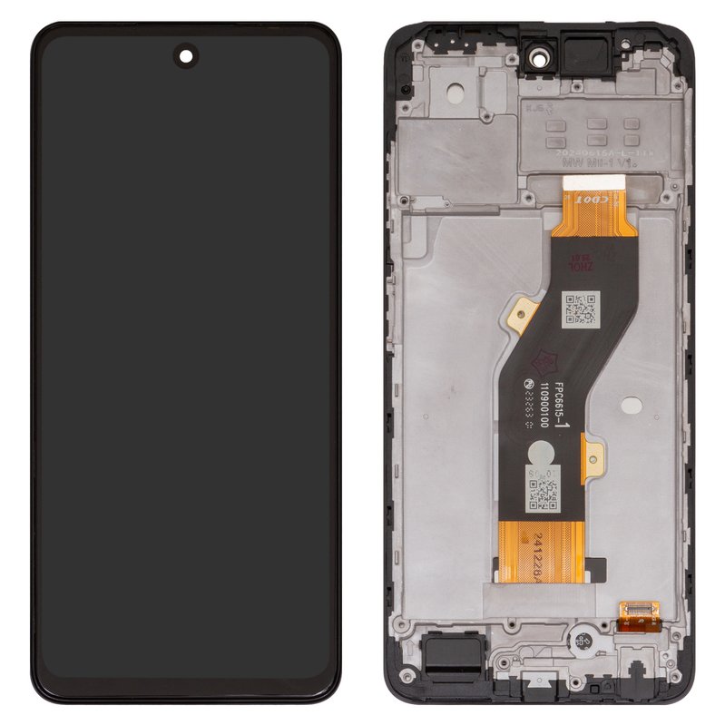 ひかり LCD compatible with Infinix Hot 40i (X6528B), (black, with frame