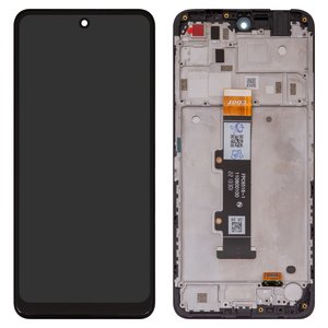 LCD compatible with Motorola Moto E32s, black, with frame, High Copy 