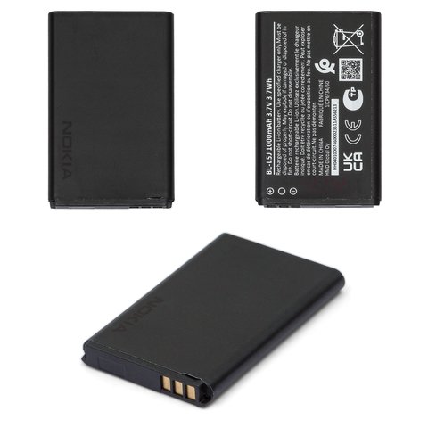 Аккумулятор BL L5J для Nokia 105 2023 , Li ion, 3,7 В, 1000 мАч, Original PRC 