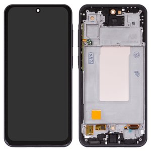 LCD compatible with Samsung A366 Galaxy A36, black, with frame, Copy, TFT  