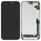 LCD compatible with iPhone 16 Plus, (black, with frame, change glass)