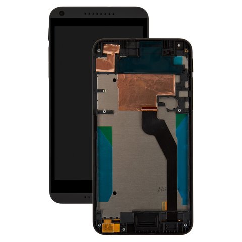 Pantalla LCD puede usarse con HTC Desire 816G, Desire 816H, negro, con marco, con cable plano negro