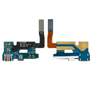 Cable flex puede usarse con Samsung N7100 Note 2, del micrófono, del conector de carga, con componentes, placa del cargador