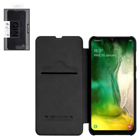 Funda Nillkin Qin leather case puede usarse con Samsung A205F DS Galaxy A20, A305F DS Galaxy A30, negro, libro, plástico, cuero PU