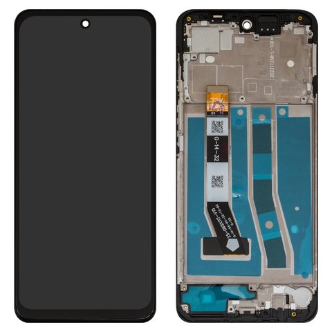 Pantalla LCD puede usarse con Motorola Moto G54, Moto G54 Power, negro, con marco, High Copy