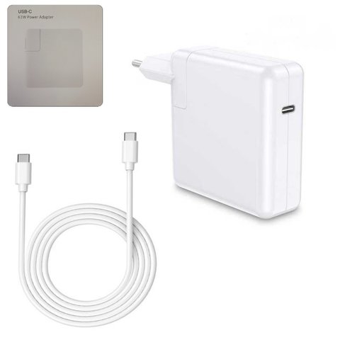 Adaptador de red puede usarse con Apple, 61 W, Power Delivery PD , blanco, con cable USB tipo C USB tipo C