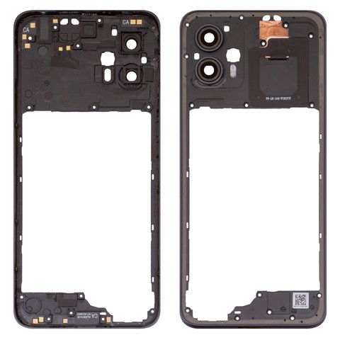Parte media de carcasa puede usarse con Motorola Moto G13, negra, con vidrio de cámara