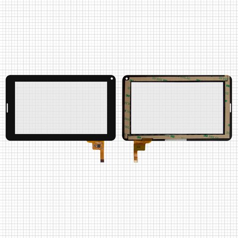 Сенсорний екран для China Tablet PC 7"; Zync Z930 3G; Digma  iDj7n 3G, чорний, 186 мм, 12 pin, 111 мм, ємнісний, 7", #300 N3803B B00 V1.0 300 N3803B C00 V1.0