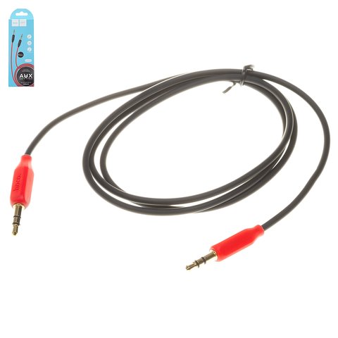 AUX кабель Hoco UPA11, TRS 3.5 мм, 100 см, черный, силиконовый, TRS 3,5 мм к TRS 3,5 мм, #6957531079293
