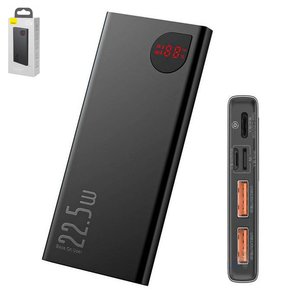 Power bank Baseus Adaman, 10000 мАг, 22,5 Вт, чорний, Quick Charge, #PPAD000001