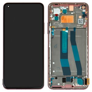 Дисплей для Xiaomi Mi 11 Lite, Mi 11 Lite 5G, рожевий, з рамкою, Original PRC , peach pink, #WM6556Z21 1
