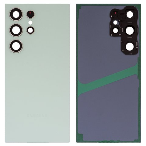 Задня панель корпуса для Samsung S928 Galaxy S24 Ultra, зелена, із склом камери, titanium green