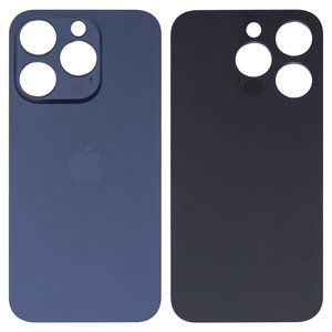 Задня панель корпуса для iPhone 15 Pro, синя, не потрібно знімати скло камери, High Copy, big hole