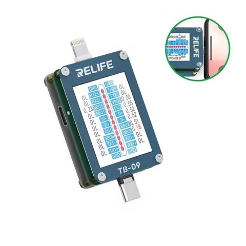 Тест кабель для перевірки конектора зарядки RELIFE TB 09, USB тип C, Lightning