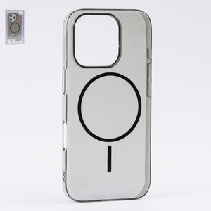 Чехол Fully PC MagSafe для iPhone 16 Pro, черный, прозрачный, магнитный, пластик