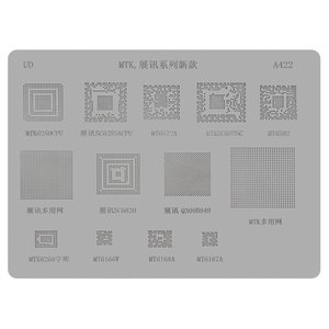 BGA-трафарет A422 для мобильного телефона China-phone universal, MT6572A, SC6825C, MT6582, MT6166, 13 in 1 BGA-трафарет A422 для мобильного телефона China-phone universal, MT6572A, SC6825C, MT6582, MT6166, 13 in 1