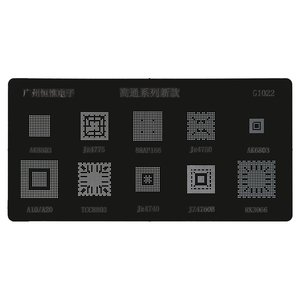 BGA-трафарет G1022 для мобільного телефону All Brands universal, AK8803/Jz4775/88AP166/Jz4750/AK6803/A10/A20/TCC8803/Jz4740/JZ4760B/RK3066 BGA-трафарет G1022 для мобільного телефону All Brands universal, AK8803/Jz4775/88AP166/Jz4750/AK6803/A10/A20/TCC8803/Jz4740/JZ4760B/RK3066